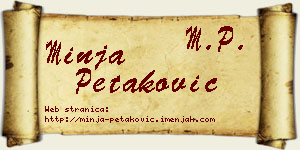 Minja Petaković vizit kartica